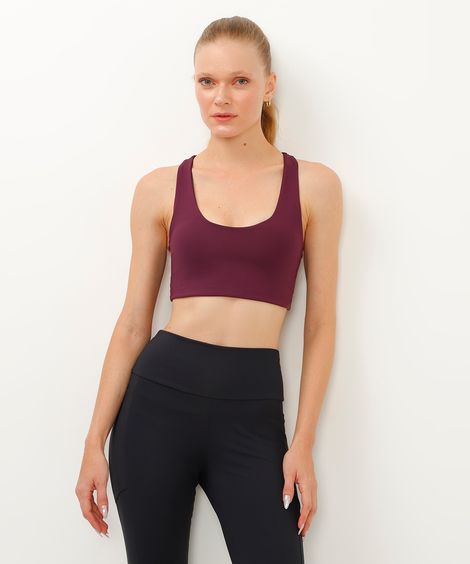 top de poliamida bojo removível nadador esportivo ace roxo