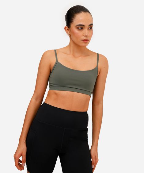 top feminino esportivo com bojo removível verde