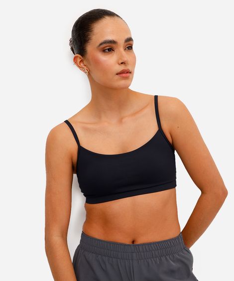 top feminino esportivo com bojo removível preto
