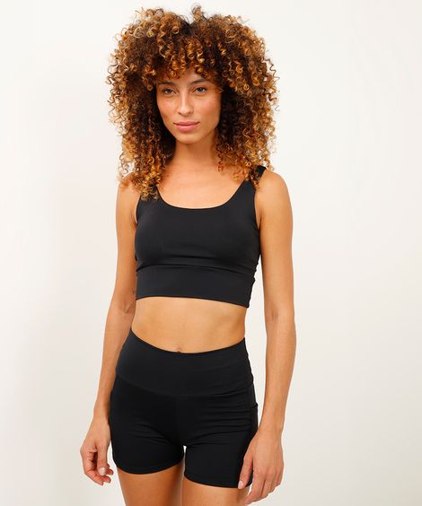 top alongado com bojo removível esportivo ace preto