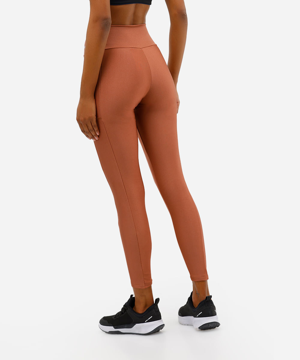calça legging cintura alta com bolso esportiva ace bronze