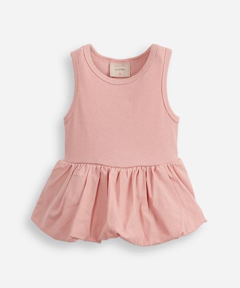 blusa balonê infantil de algodão rosa
