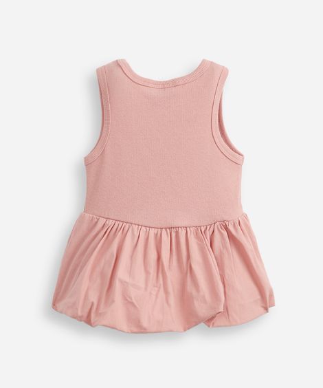 blusa balonê infantil de algodão rosa