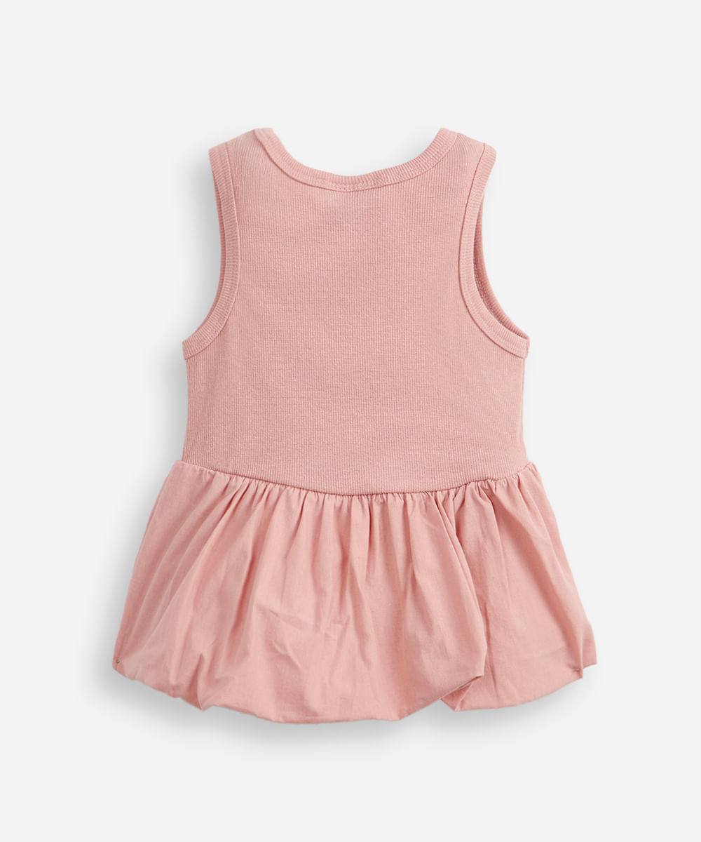 blusa balonê infantil de algodão rosa