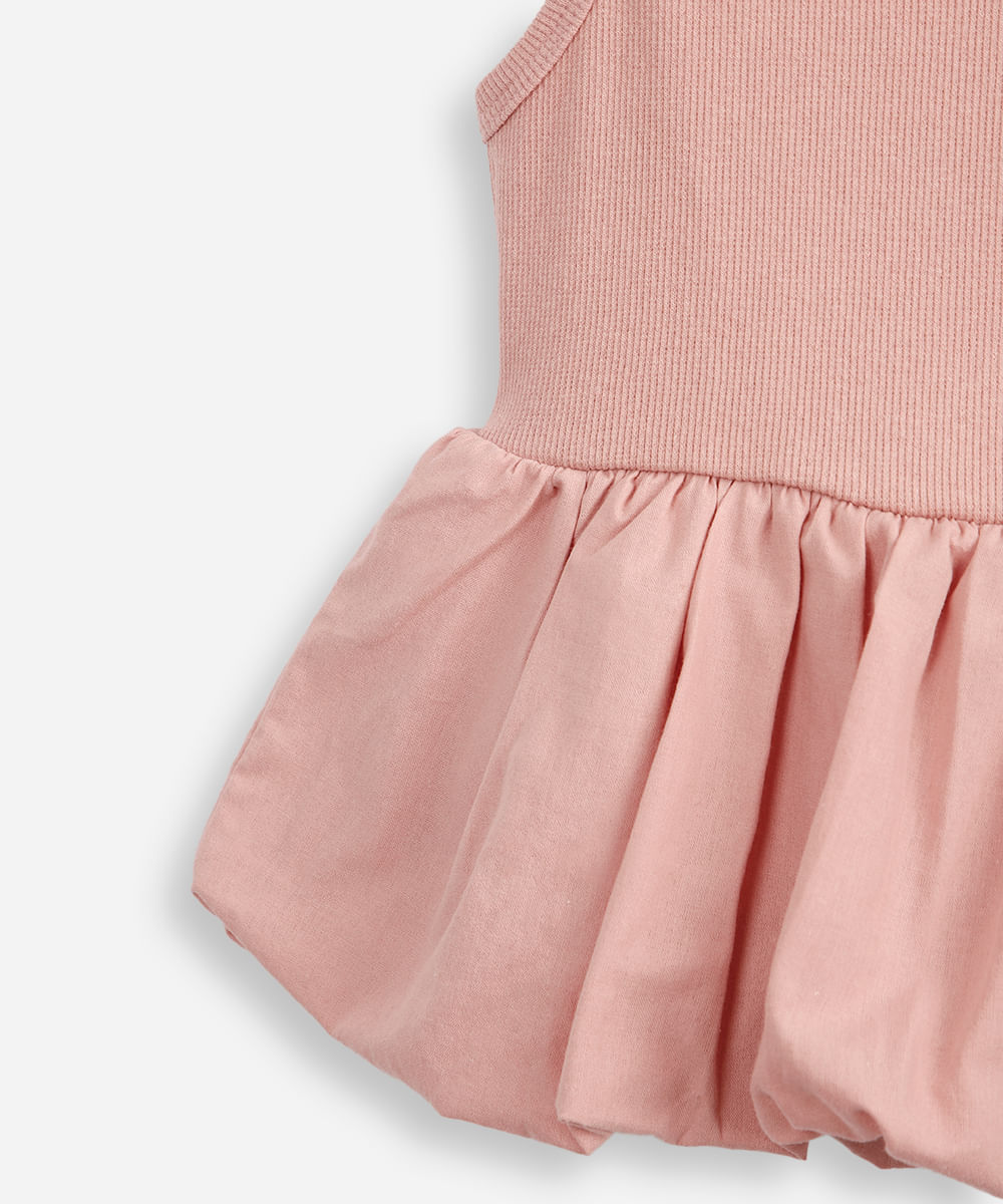 blusa balonê infantil de algodão rosa