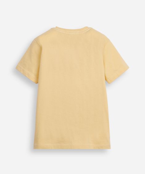 camiseta de algodão infantil manga curta básica amarela