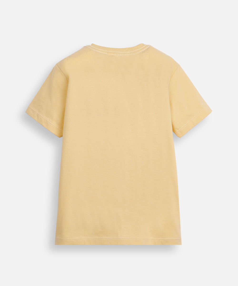 camiseta de algodão infantil manga curta básica amarela