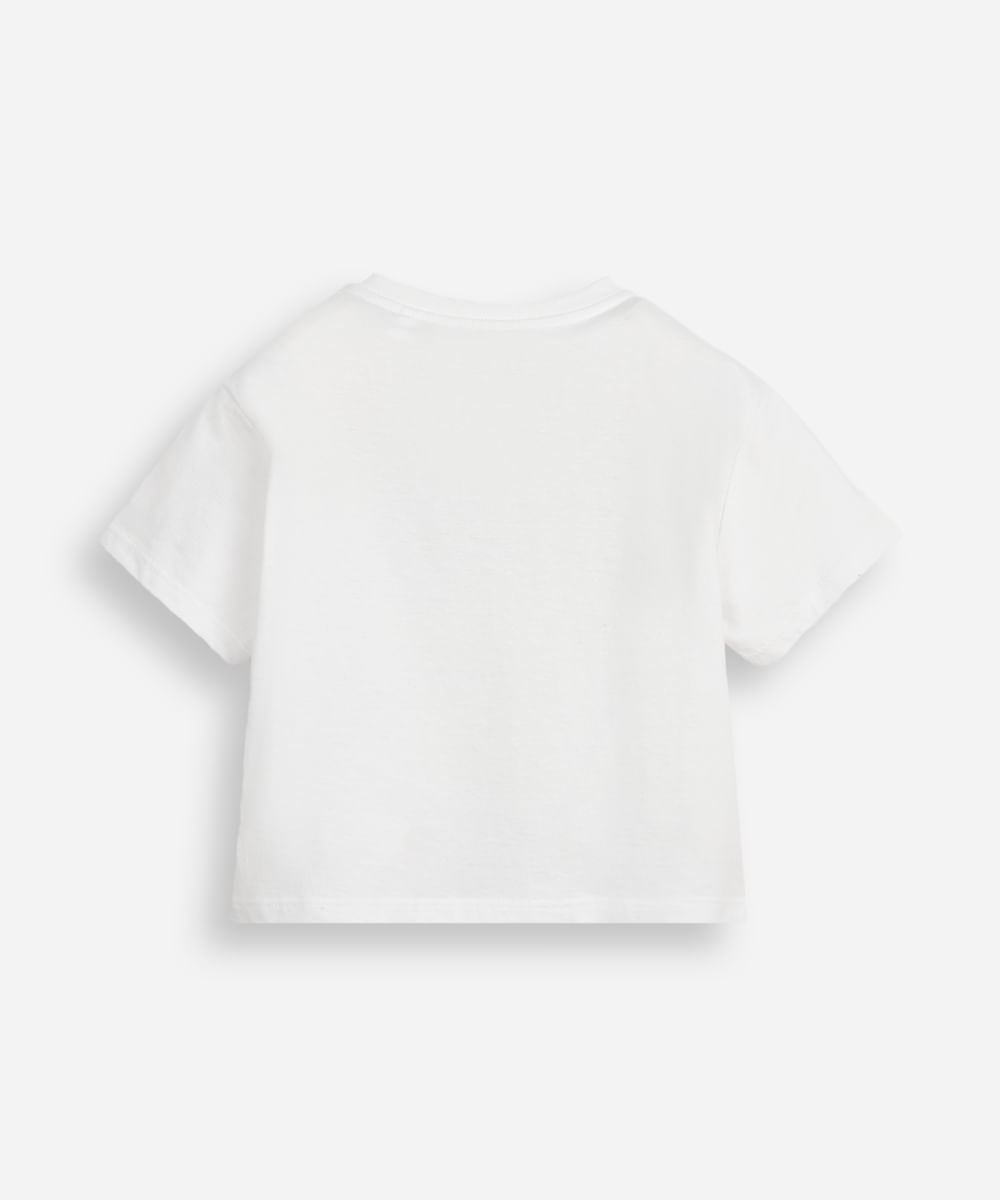 blusa infantil de algodão hello kitty kuromi com glitter off white