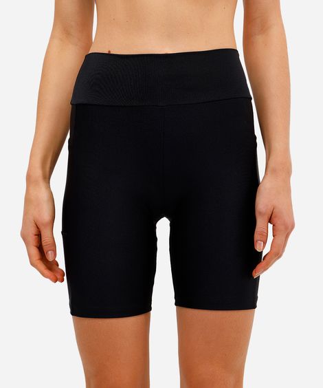 bermuda feminina esportiva com bolsos preta