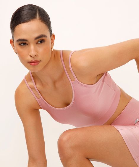 top nadador com bojo esportivo ace rosa