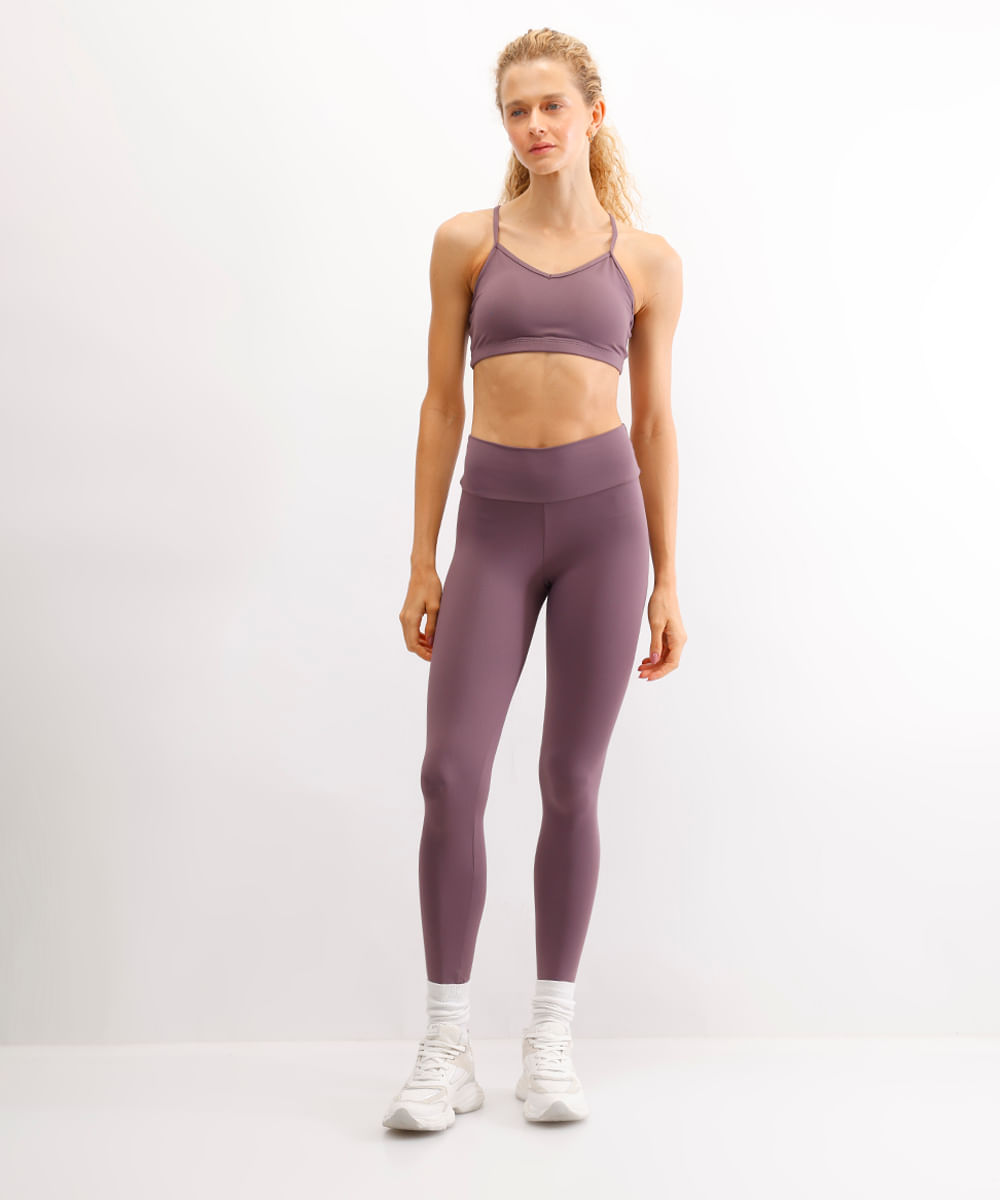 calça legging feminina esportiva roxa