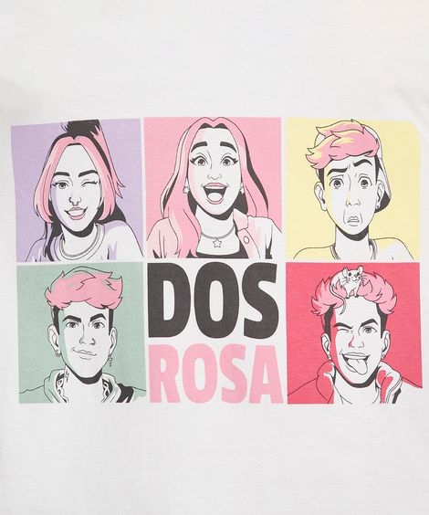 blusa infantil de algodão dos rosa off white