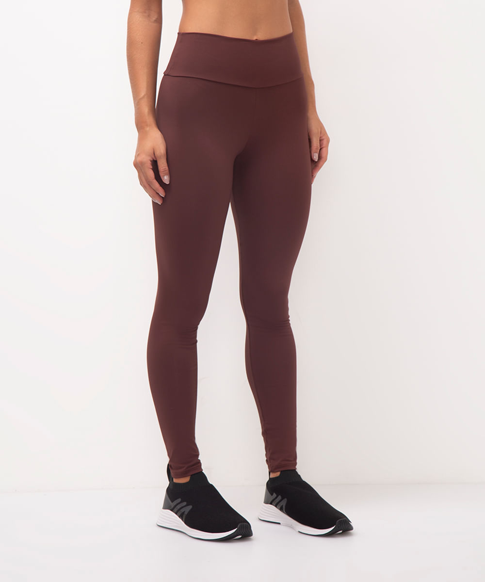 calça legging feminina esportiva marrom