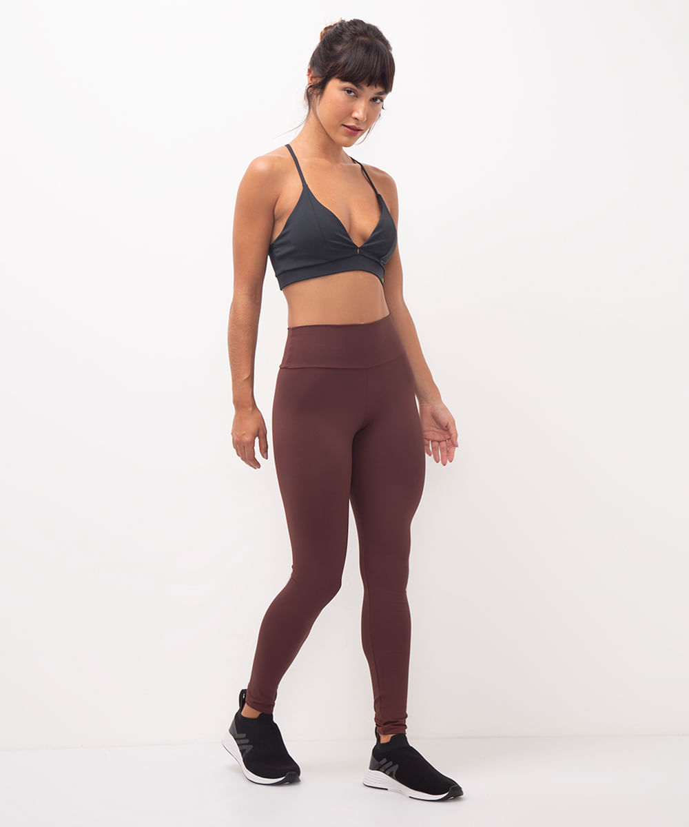 calça legging feminina esportiva marrom