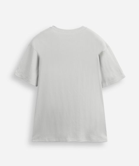 camiseta juvenil de algodão manga curta cinza
