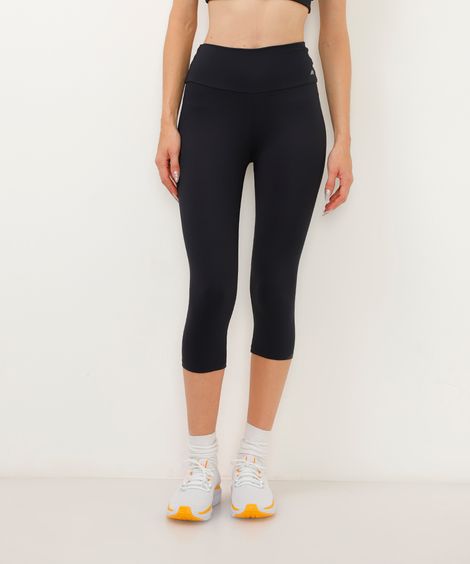 calça corsário básica cós largo esportiva preta