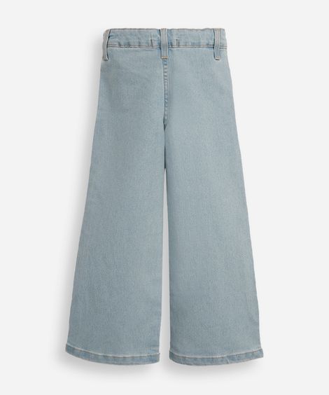 calça wide leg infantil jeans azul