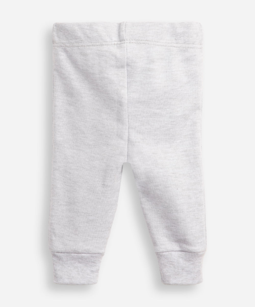 calça jogger infantil de algodão cinza