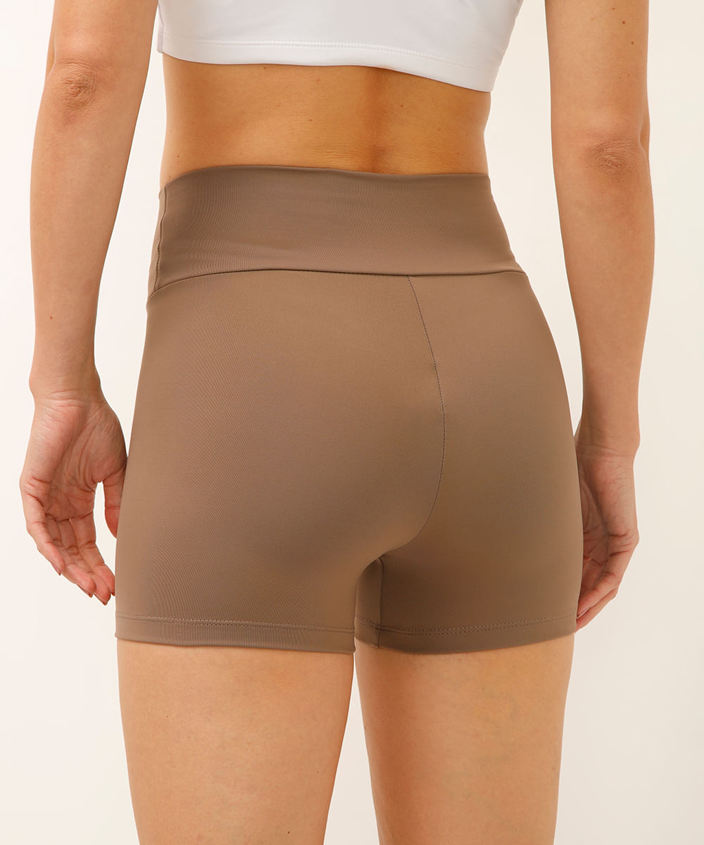 bermuda de poliamida básica curta esportiva ace marrom