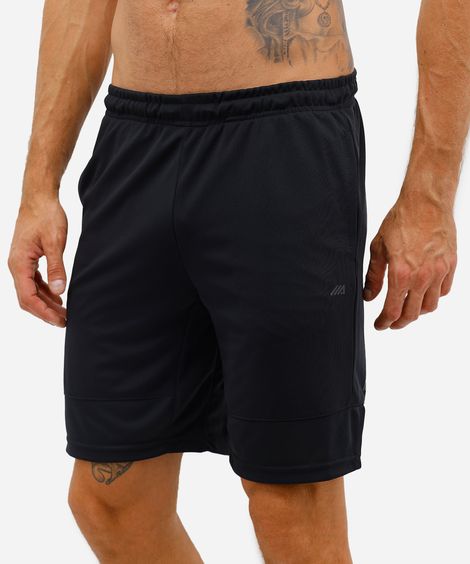 bermuda esportiva masculina com recorte texturizada preta