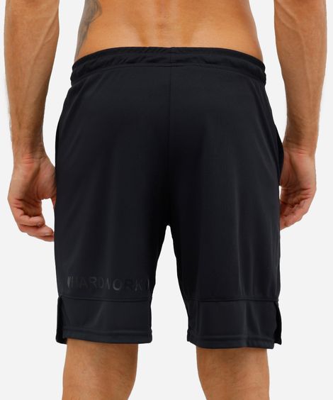 bermuda esportiva masculina com recorte texturizada preta