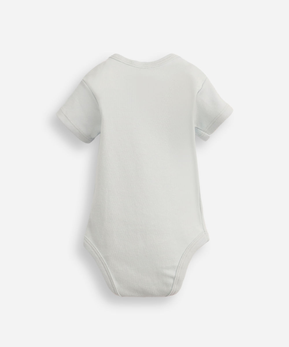 body infantil de algodão stitch azul