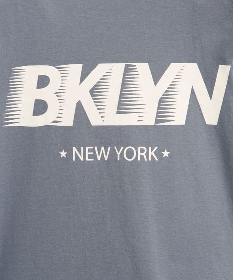 camiseta infantil de algodão new york azul