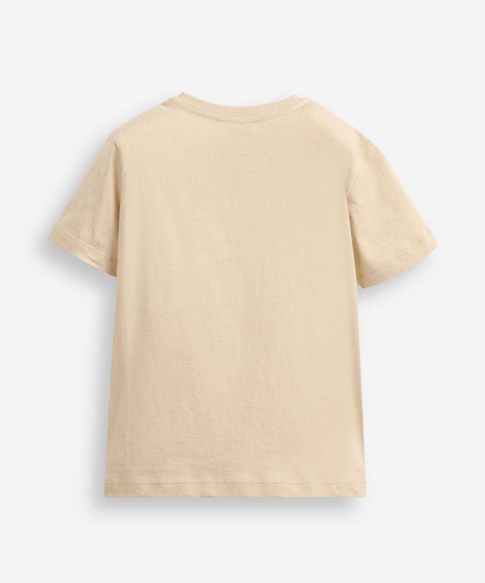 camiseta infantil de algodão o rei leão bege
