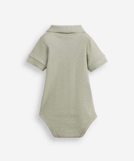 body polo infantil de algodão manga curta verde