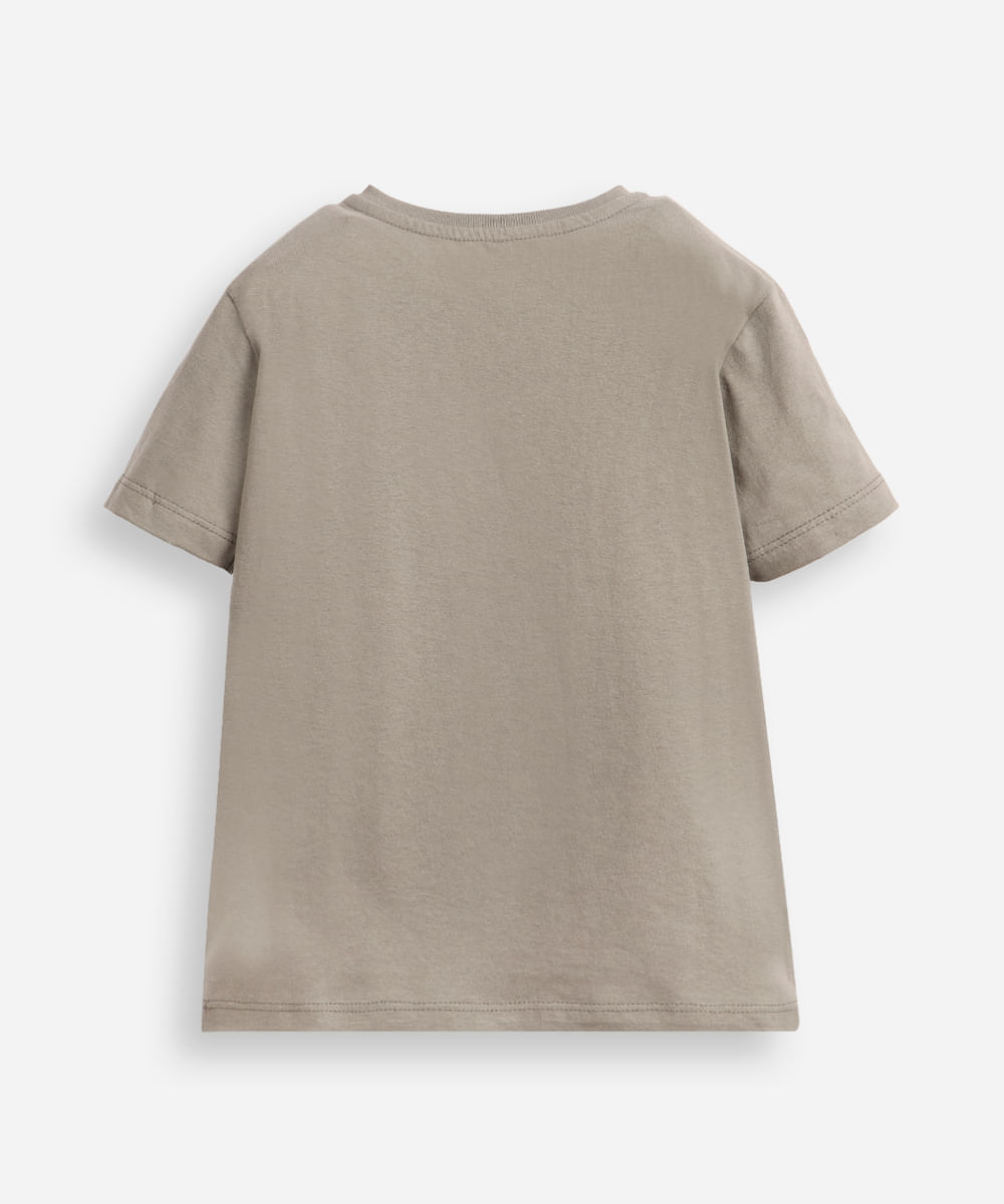 camiseta infantil de algodão never stop ride cinza