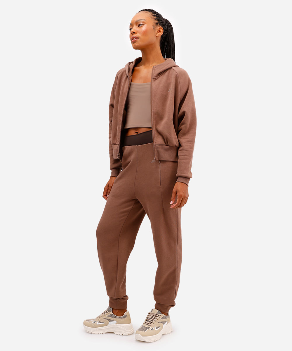 regata cropped decote nadador marrom