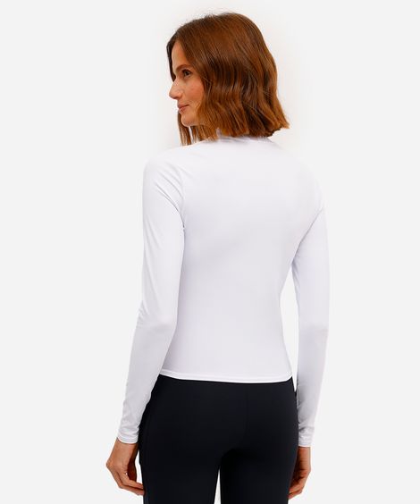 cropped feminino esportivo com zíper branco