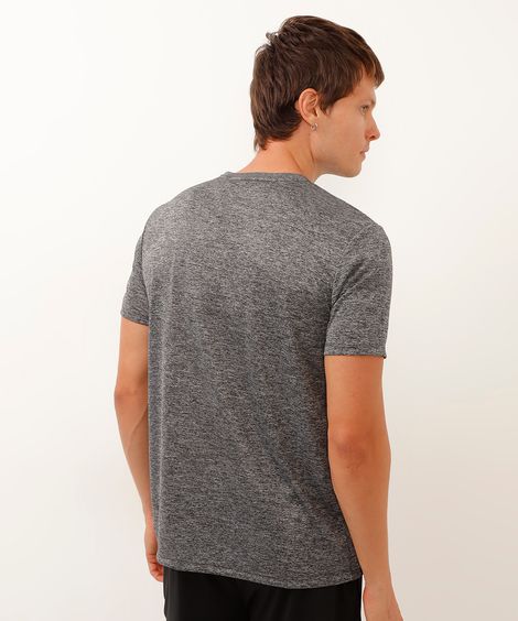 camiseta com listra lateral esportiva cinza