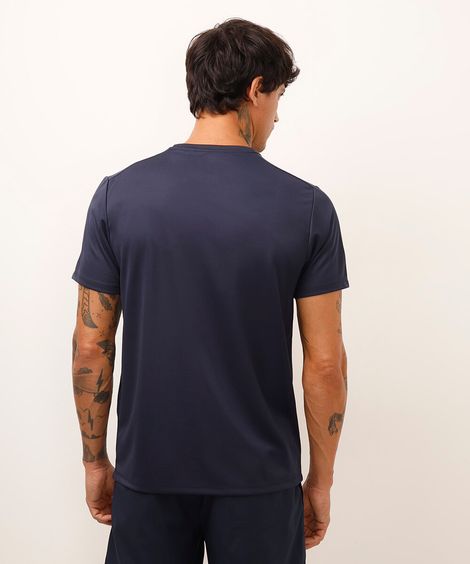 camiseta esportiva manga curta azul