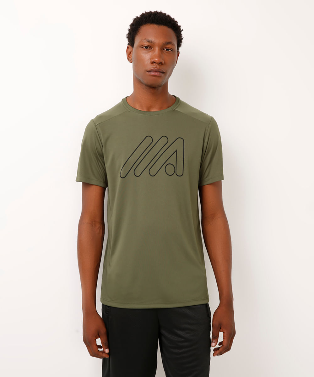 camiseta esportiva manga curta verde