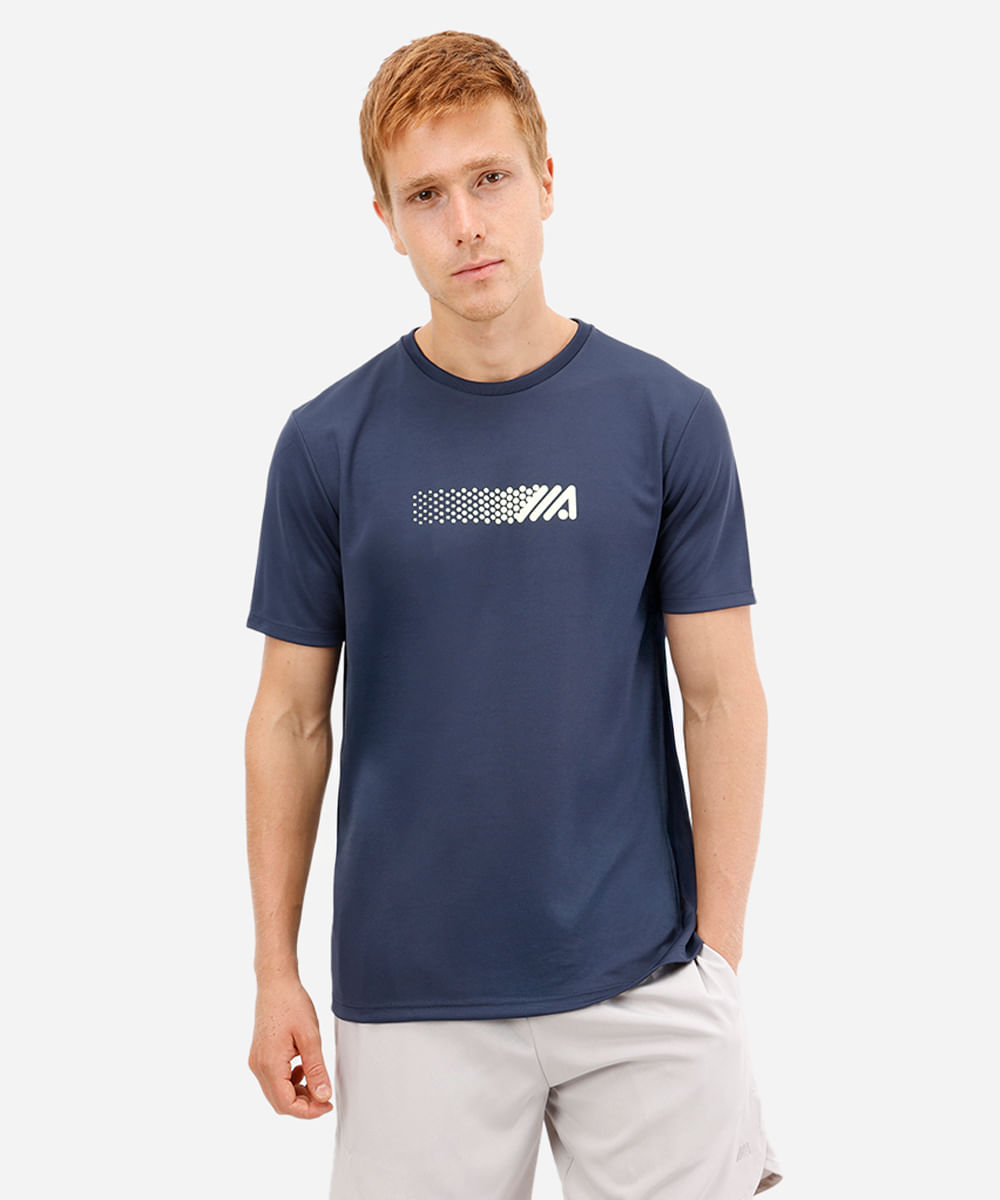 camiseta masculina esportiva ace manga curta azul
