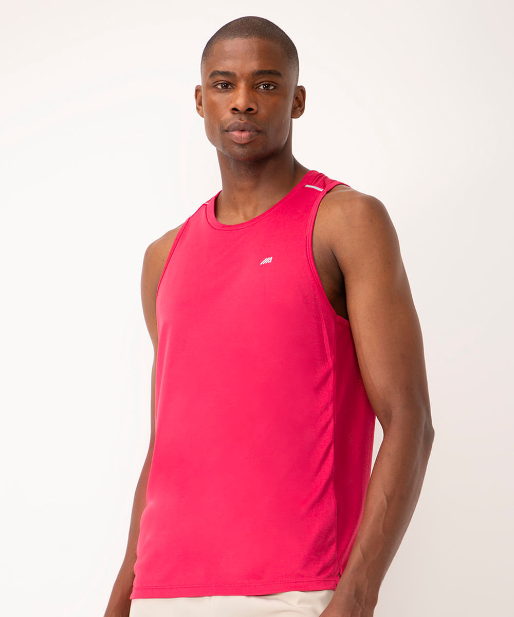 regata esportiva masculina com reflexivo rosa