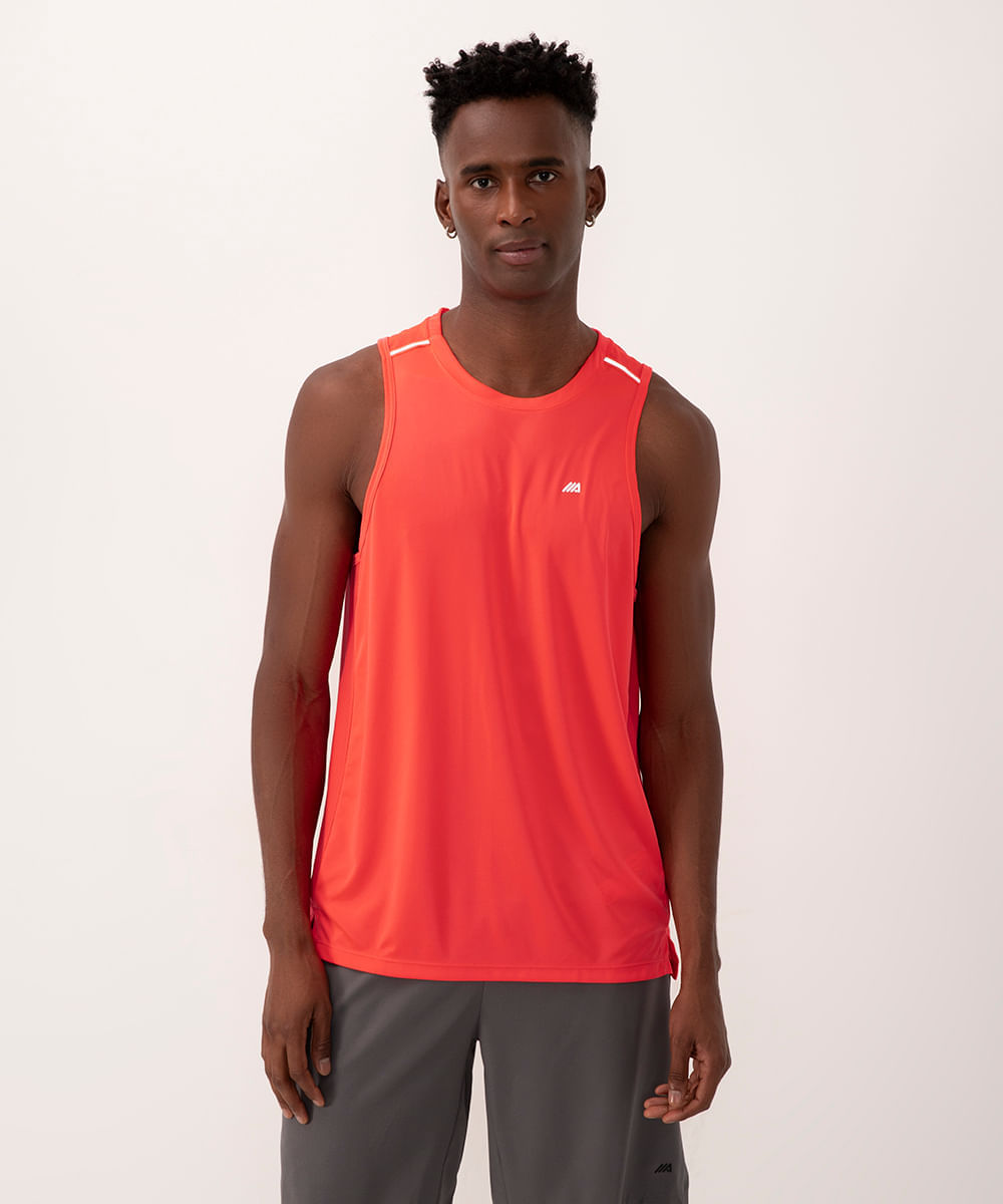 regata esportiva masculina com reflexivo - coral