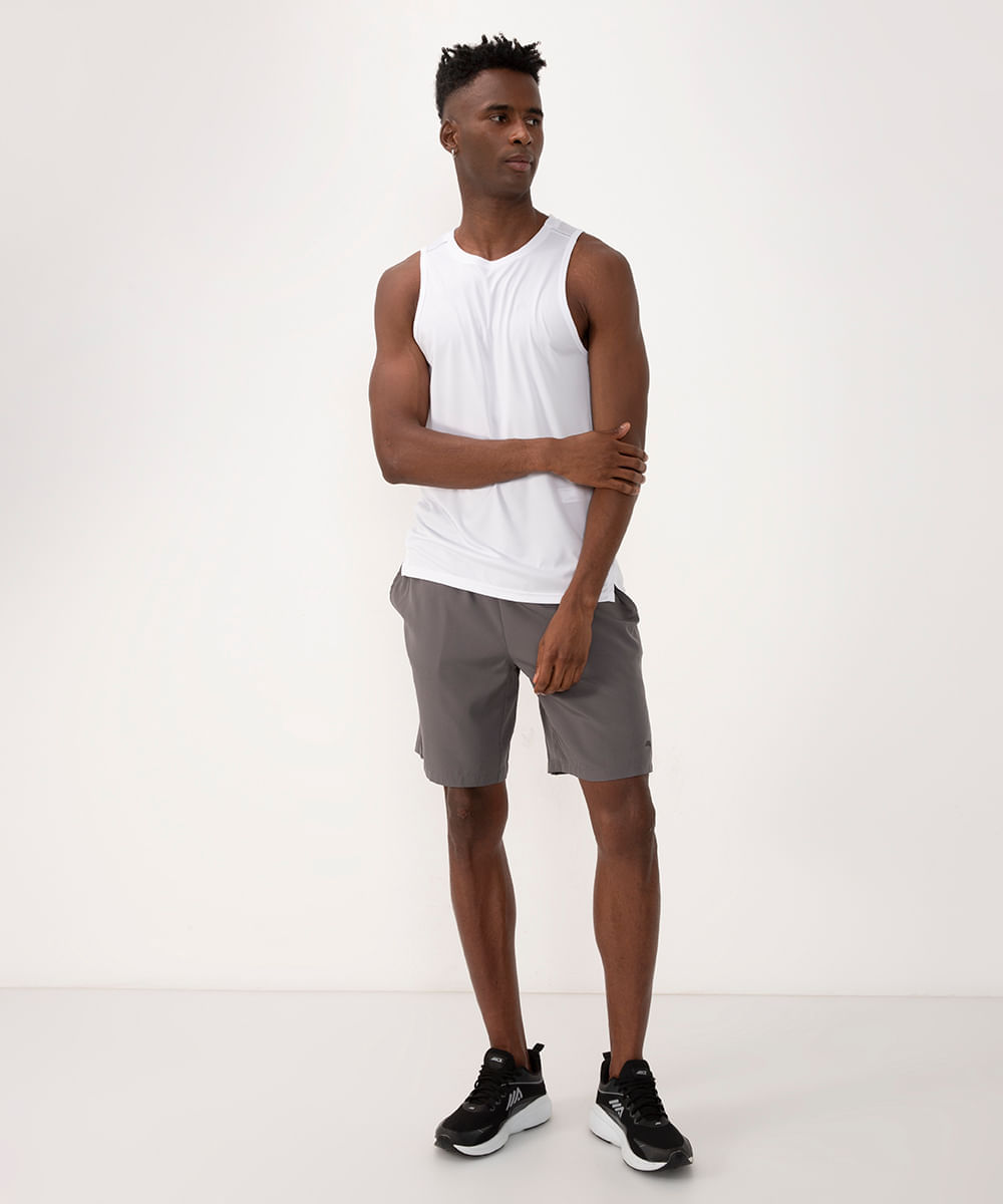 regata esportiva masculina com reflexivo branco