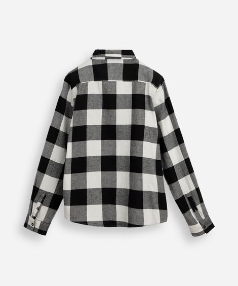 camisa xadrez juvenil manga longa flanelada off white