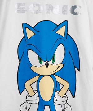 pijama longo infantil de algodão sonic off white