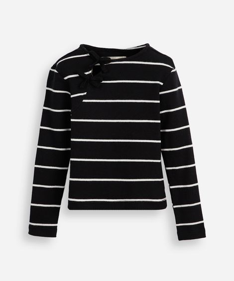 blusa infantil de algodão com laços listrada colorida