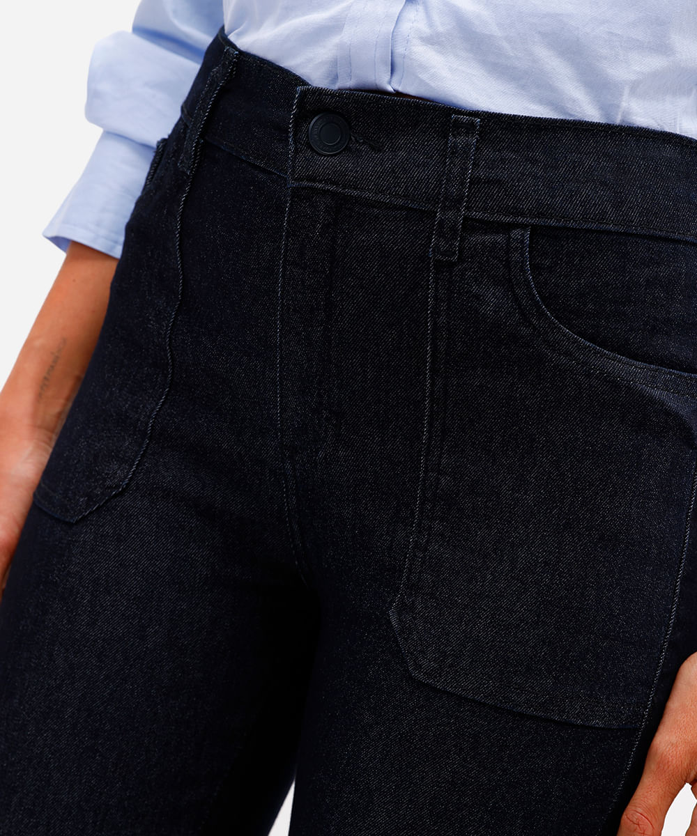 calça boot cut feminina jeans sawary azul