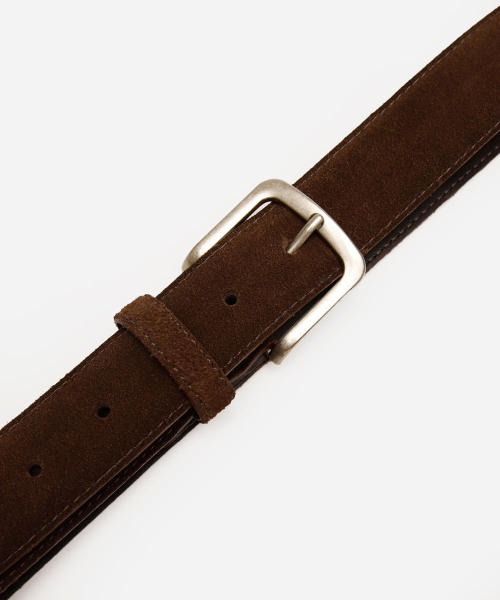 cinto masculino em suede marrom