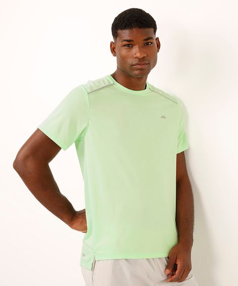 camiseta com recortes e refletivos manga curta esportiva verde