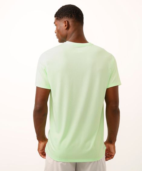 camiseta com recortes e refletivos manga curta esportiva verde