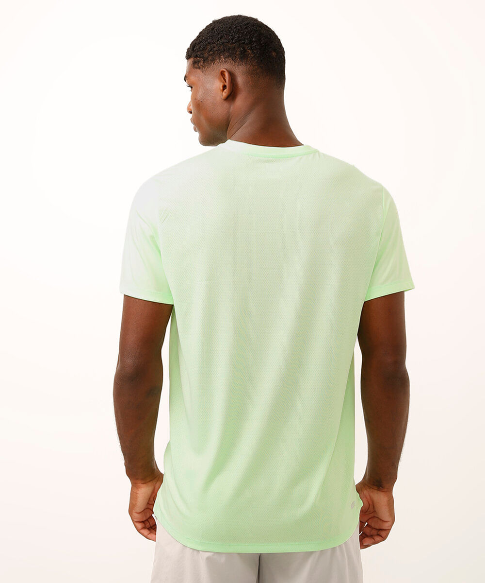 camiseta com recortes e refletivos manga curta esportiva verde