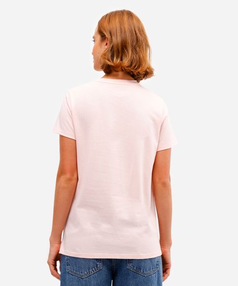 camiseta feminina de algodão arco íris rosa