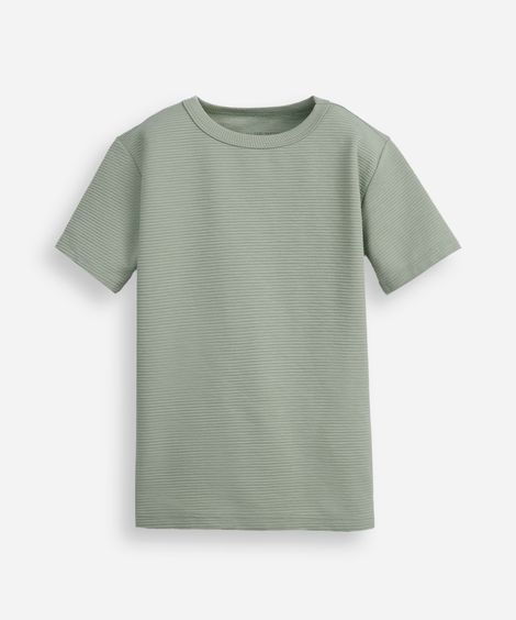 camiseta infantil manga curta canelada verde