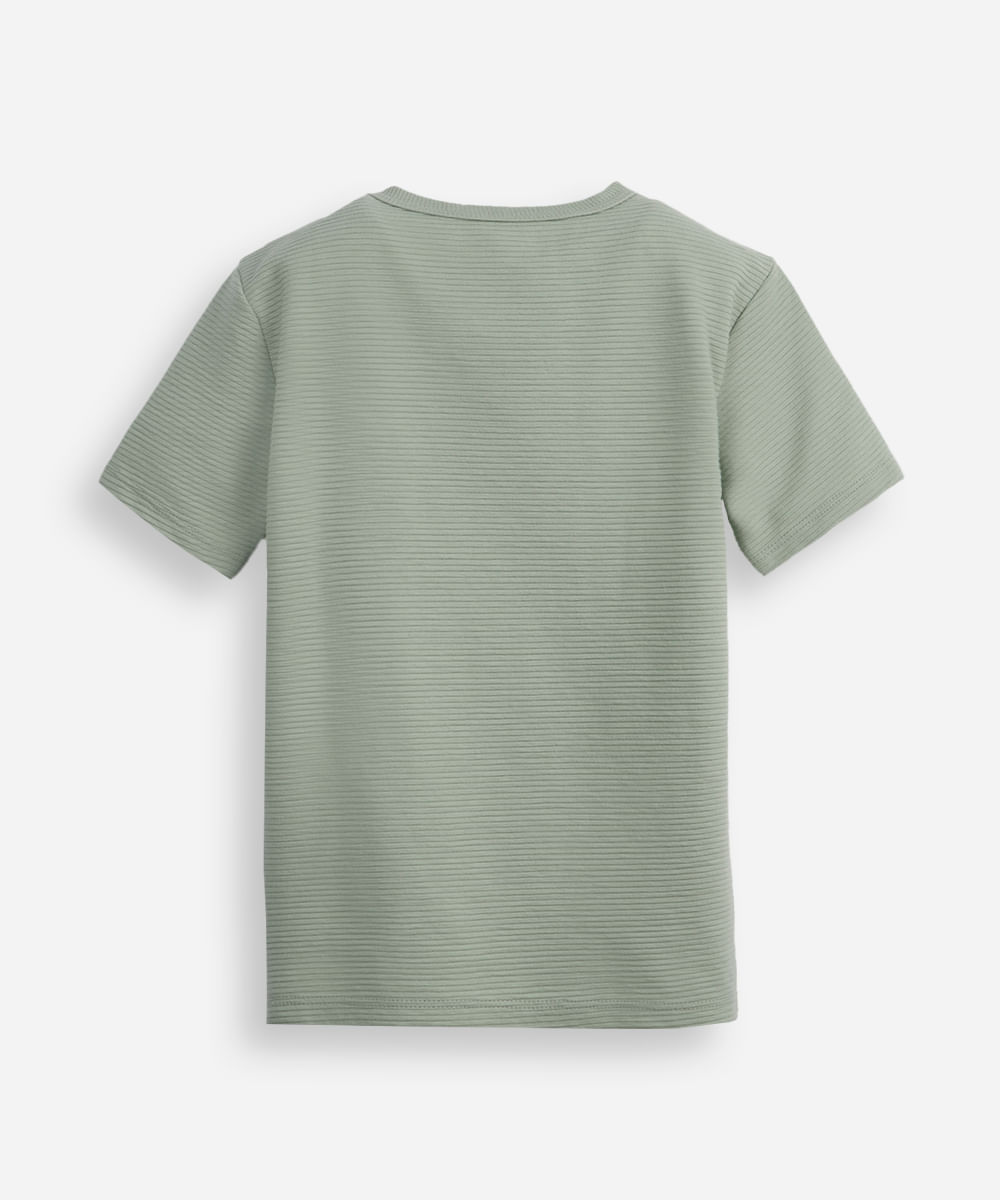 camiseta infantil manga curta canelada verde